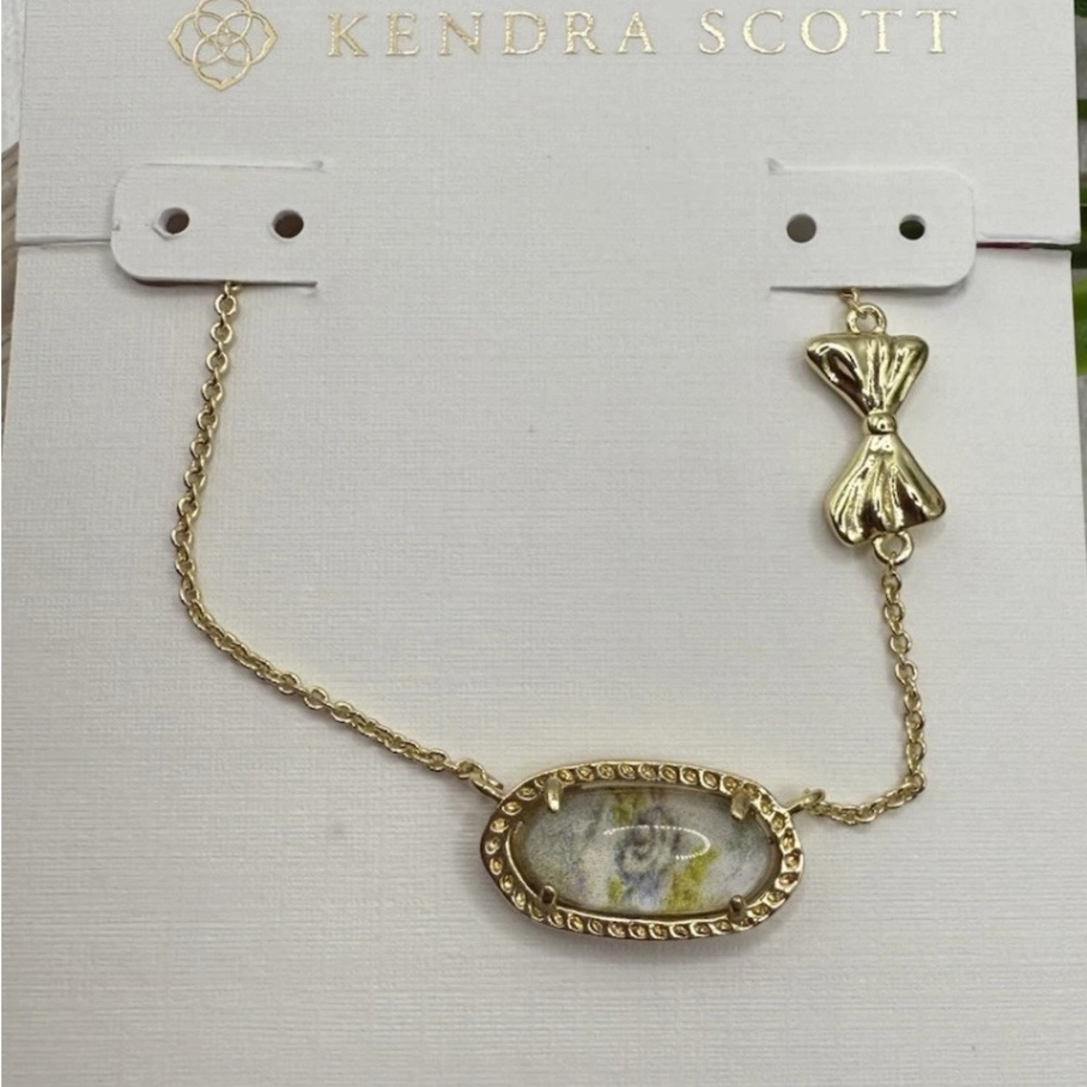 Kendra Scott Gold Necklace with White Stone